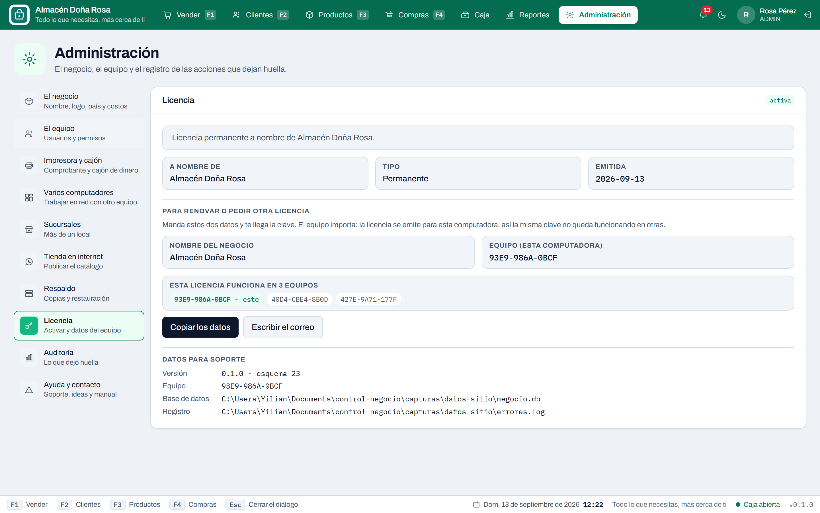 Tu plan, los módulos que incluye y el código de este computador.